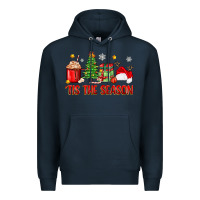 Navy 'tis the season christmas Premium Hoodie - Zillion Design Studio