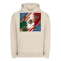 Pigment French Oak American with mexican flag Urban Hoodie - RanaPortraitStore