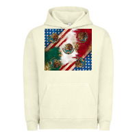 Pigment Pistachio American with mexican flag Urban Hoodie - RanaPortraitStore