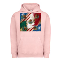 Pigment Salmon American with mexican flag Urban Hoodie - RanaPortraitStore
