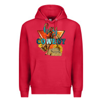 Cardinal hey cowboy with sunflowers Premium Hoodie - texasbilliewilder