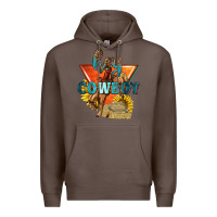 Coffee hey cowboy with sunflowers Premium Hoodie - texasbilliewilder