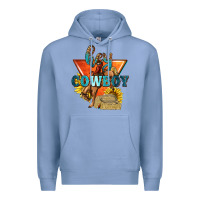 Colony Blue hey cowboy with sunflowers Premium Hoodie - texasbilliewilder