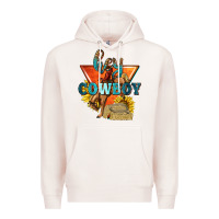 Pale Pink hey cowboy with sunflowers Premium Hoodie - texasbilliewilder