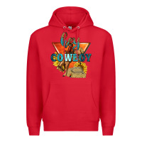 Red hey cowboy with sunflowers Premium Hoodie - texasbilliewilder