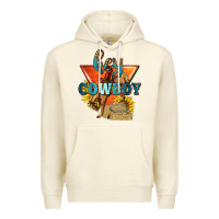 Sandshell hey cowboy with sunflowers Premium Hoodie - texasbilliewilder