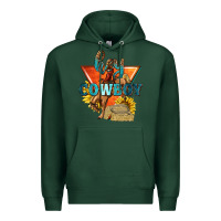 Sports Green hey cowboy with sunflowers Premium Hoodie - texasbilliewilder