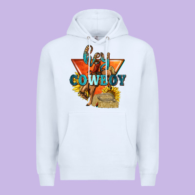 Premium Hoodie hey cowboy with sunflowers