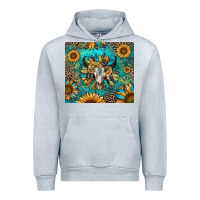 Heather Grey bull skull sunflowers Urban Hoodie - RanaPortraitStore