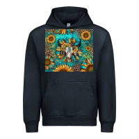 Navy bull skull sunflowers Urban Hoodie - RanaPortraitStore