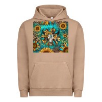 Pigment Burro bull skull sunflowers Urban Hoodie - RanaPortraitStore