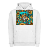 Pigment Lunar Rock bull skull sunflowers Urban Hoodie - RanaPortraitStore