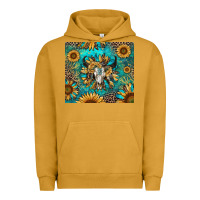 Pigment Peanut Butter bull skull sunflowers Urban Hoodie - RanaPortraitStore