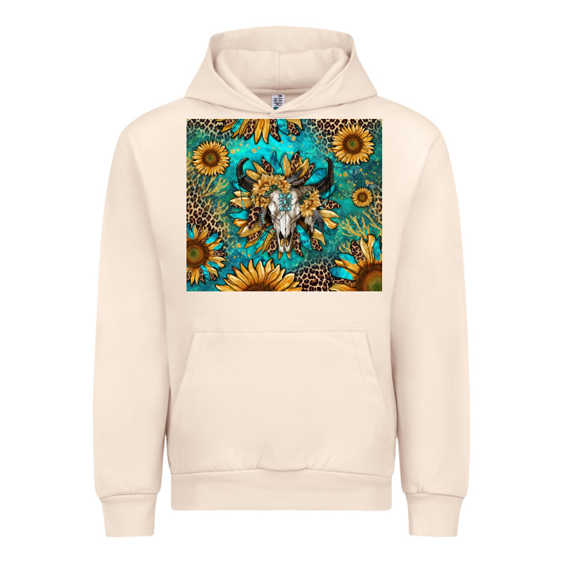 Bull Skull Sunflowers Urban Hoodie by RanaPortraitStore | Teevron