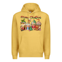 Antique Gold merry christmas gingerbread coffee cups Premium Hoodie - Zillion Design Studio
