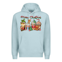 Blue Mist merry christmas gingerbread coffee cups Premium Hoodie - Zillion Design Studio