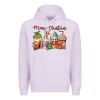 Lilac merry christmas gingerbread coffee cups Premium Hoodie - Zillion Design Studio