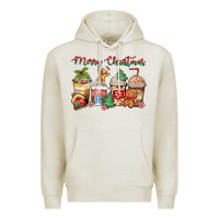 Oatmeal Heather merry christmas gingerbread coffee cups Premium Hoodie - Zillion Design Studio