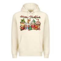 Sandshell merry christmas gingerbread coffee cups Premium Hoodie - Zillion Design Studio