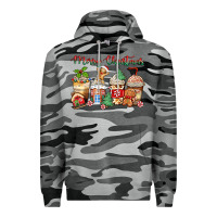 Slate Camo merry christmas gingerbread coffee cups Premium Hoodie - Zillion Design Studio