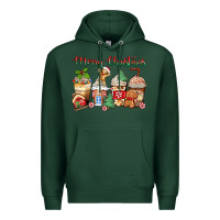 Sports Green merry christmas gingerbread coffee cups Premium Hoodie - Zillion Design Studio