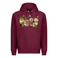 Burgundy christmas tree cake  coffee cups Premium Hoodie - Zillion Design Studio