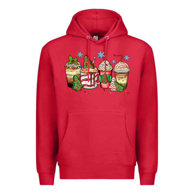 Christmas Tree Cake  Coffee Cups Premium Hoodie by Zillion Design Studio | Teevron