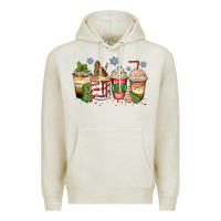 Oatmeal Heather christmas tree cake  coffee cups Premium Hoodie - Zillion Design Studio