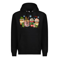 Black christmas tree cake  coffee cups Premium Hoodie - Zillion Design Studio