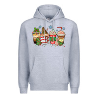 Heather Grey christmas tree cake  coffee cups Premium Hoodie - Zillion Design Studio