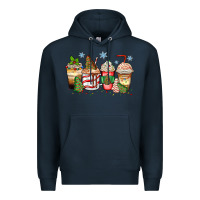 Navy christmas tree cake  coffee cups Premium Hoodie - Zillion Design Studio
