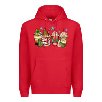 Red christmas tree cake  coffee cups Premium Hoodie - Zillion Design Studio
