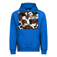 Cobalt cowhide and leopard pattern Urban Hoodie - RanaPortraitStore