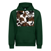 Forest Green cowhide and leopard pattern Urban Hoodie - RanaPortraitStore