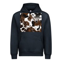 Navy cowhide and leopard pattern Urban Hoodie - RanaPortraitStore