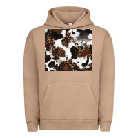 Pigment Burro cowhide and leopard pattern Urban Hoodie - RanaPortraitStore
