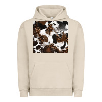 Pigment French Oak cowhide and leopard pattern Urban Hoodie - RanaPortraitStore