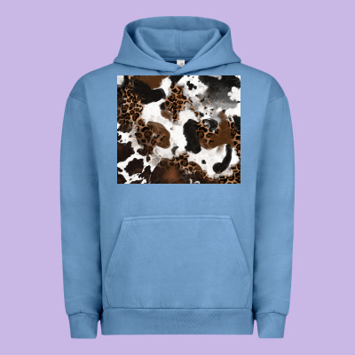 Urban Hoodie cowhide and leopard pattern
