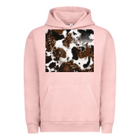 Pigment Salmon cowhide and leopard pattern Urban Hoodie - RanaPortraitStore