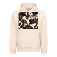 Sandshell cowhide and leopard pattern Urban Hoodie - RanaPortraitStore