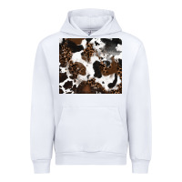 White cowhide and leopard pattern Urban Hoodie - RanaPortraitStore