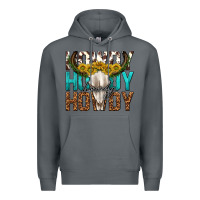 Rock howdy howdy howdy western bull skull Premium Hoodie - texasbilliewilder