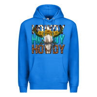 True Royal howdy howdy howdy western bull skull Premium Hoodie - texasbilliewilder