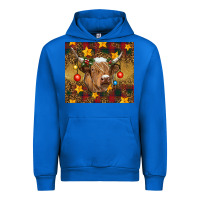 Cobalt Christmas cow Urban Hoodie - RanaPortraitStore
