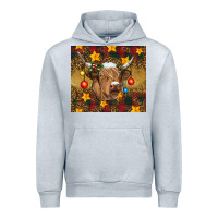 Heather Grey Christmas cow Urban Hoodie - RanaPortraitStore