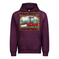 Mauve Wine christmas farm and truck Urban Hoodie - RanaPortraitStore