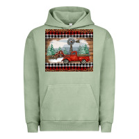 Pigment Oil Green christmas farm and truck Urban Hoodie - RanaPortraitStore