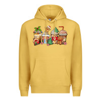 Antique Gold christmas gingerbread coffee cups Premium Hoodie - Zillion Design Studio