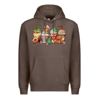 Coffee christmas gingerbread coffee cups Premium Hoodie - Zillion Design Studio