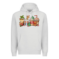 Dove Grey christmas gingerbread coffee cups Premium Hoodie - Zillion Design Studio